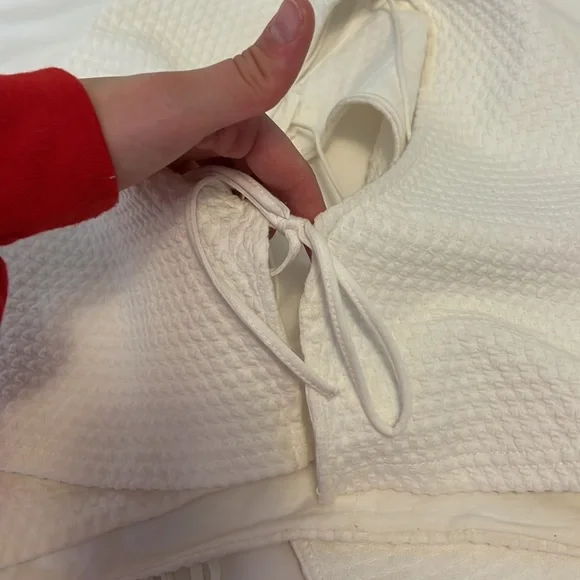 Zara White Crop Top with Built in Bra size M - Picture 6 of 9